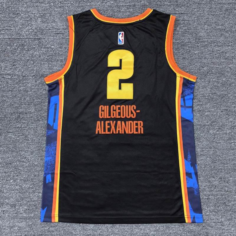 Men Oklahoma City Thunder 2 Gilgeous Alexander black 2024 2025 NBA jersey